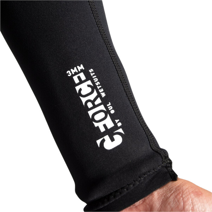 2024 Gul Mens G-Force 3mm Back Zip Flatlock Wetsuit GF1305-B7 - Black